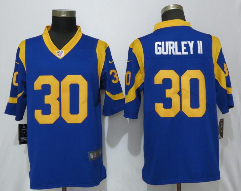 Men Los Angeles Rams #30 Gurley ii Blue Nike Royal 2018 Alternate Game NFL Jerseys